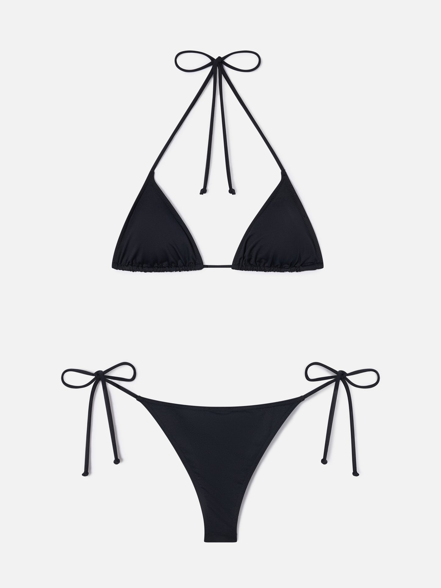 Bikini Leah Marielle triangolo nero con laccetti