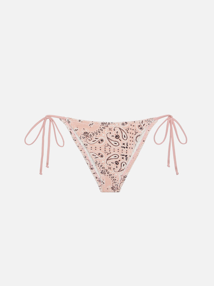 Marielle pink classic swim briefs with bandanna print