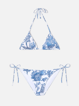 Leah Virgo toile de jouy blue bikini