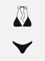 Woman black triangle bikini Leah Naomi