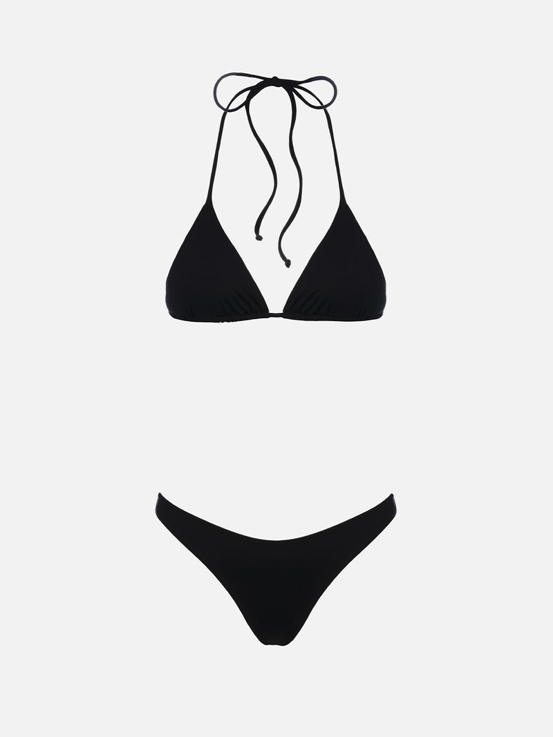 Woman black triangle bikini Leah Naomi