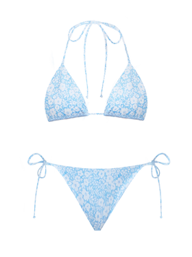 Bikini da donna a triangolo Leah Virgo fiori vintage