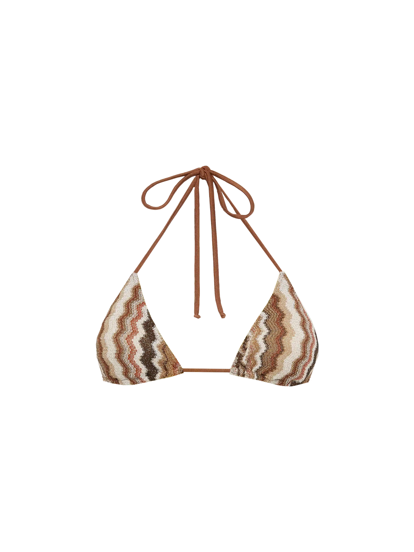 Leah top a triangolo in tessuto raschel con motivo chevron