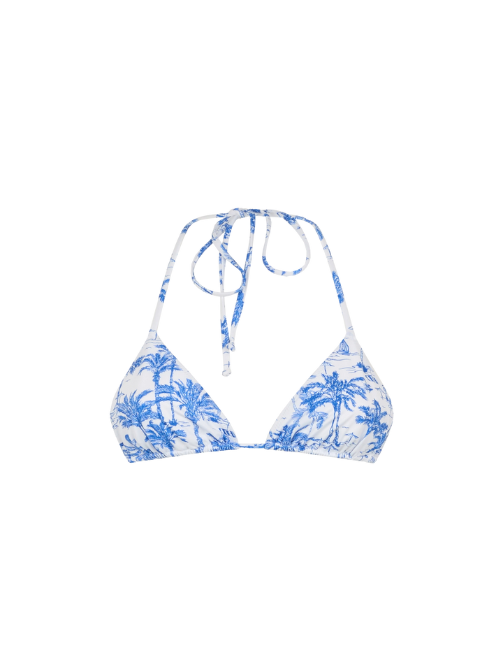 Woman toile de jouy triangle top swimsuit Leah