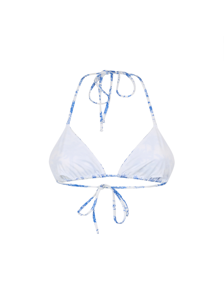Woman toile de jouy triangle top swimsuit Leah