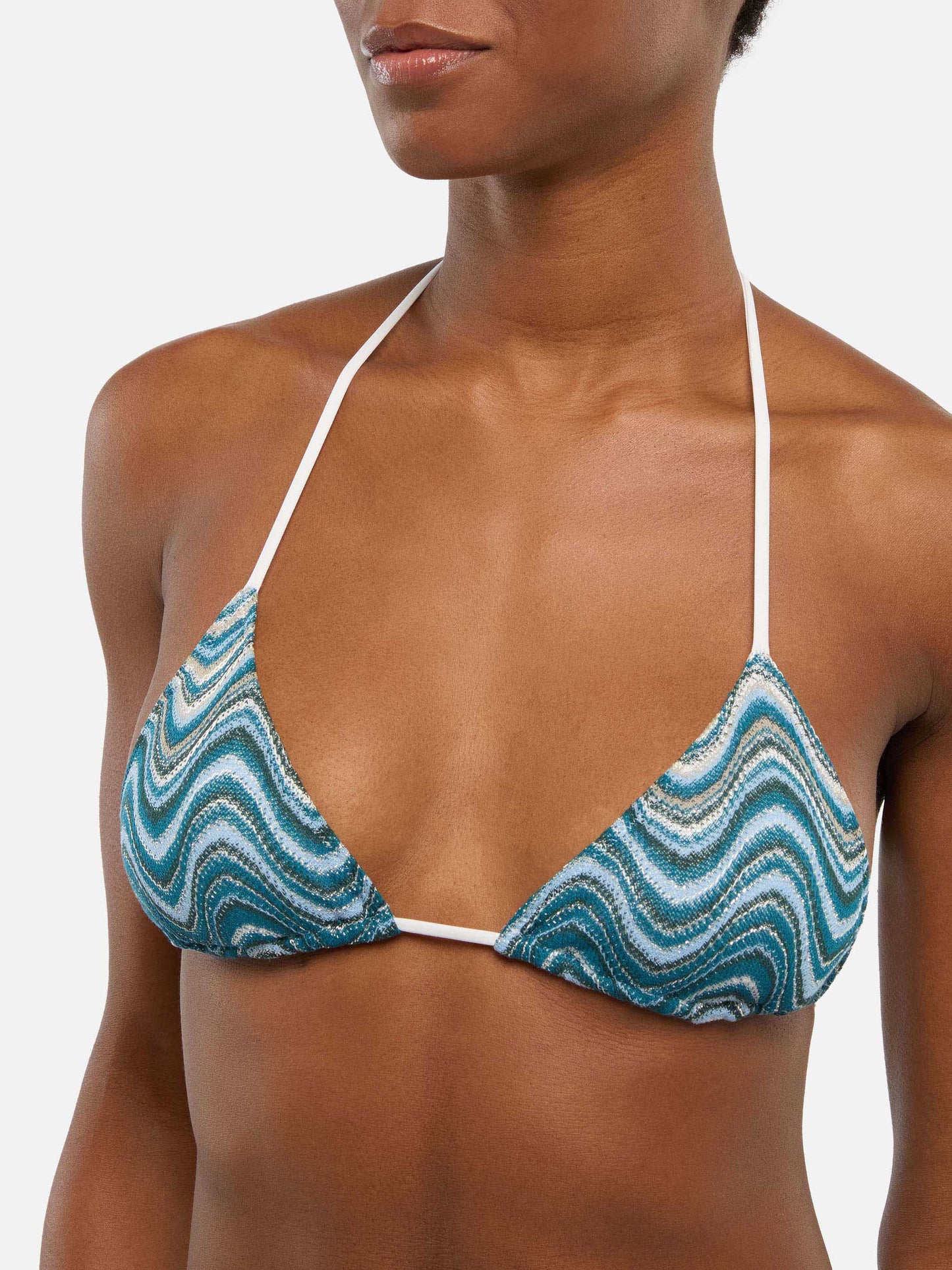 Marielle Raschel Classic Badeslip mit Wellenmuster - Leah Raschel Wellenmuster Triangel-Top