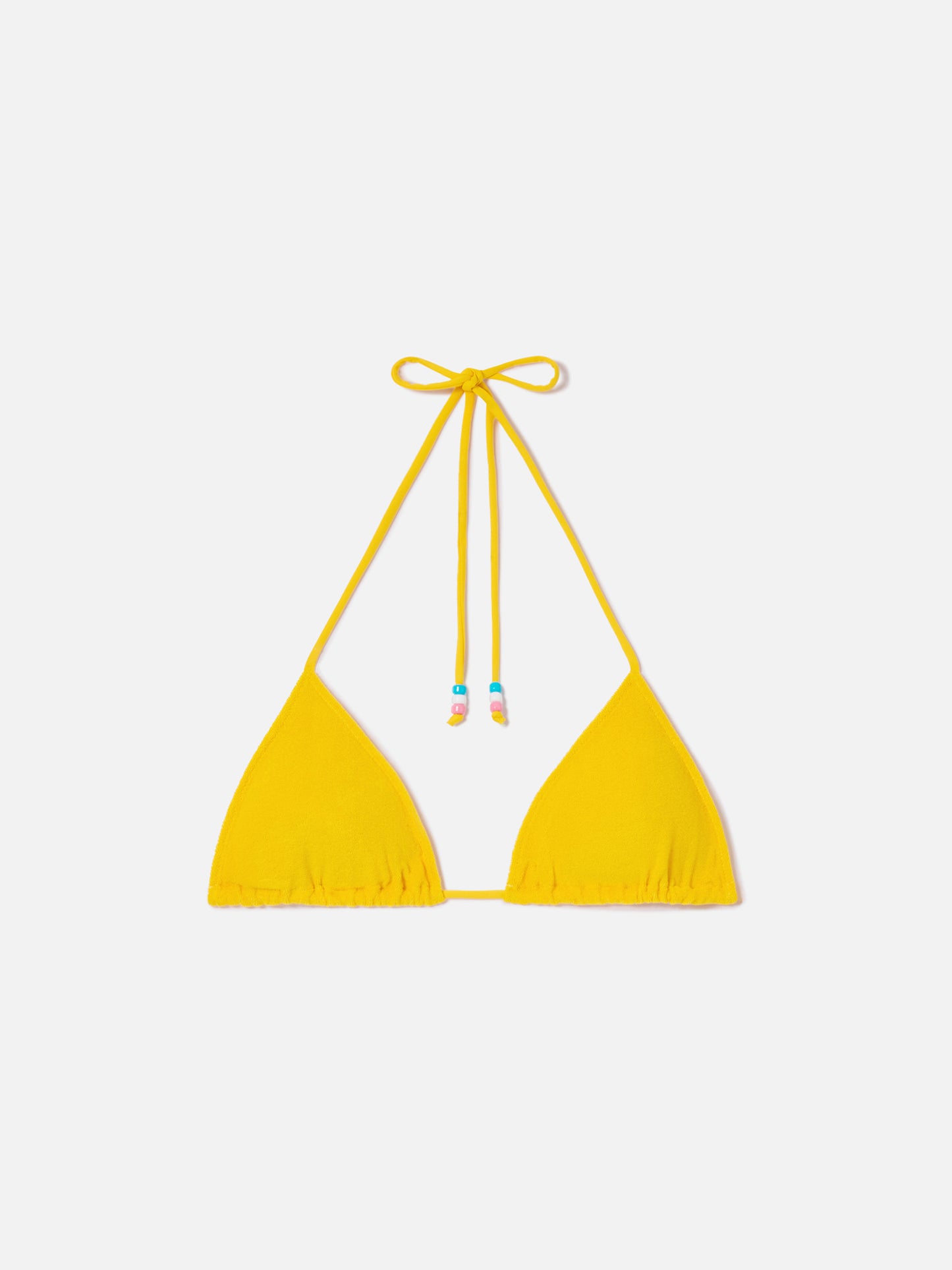 Haut de bikini triangle en éponge Yellow Leah avec charms 