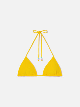 Haut de bikini triangle en éponge Yellow Leah avec charms 