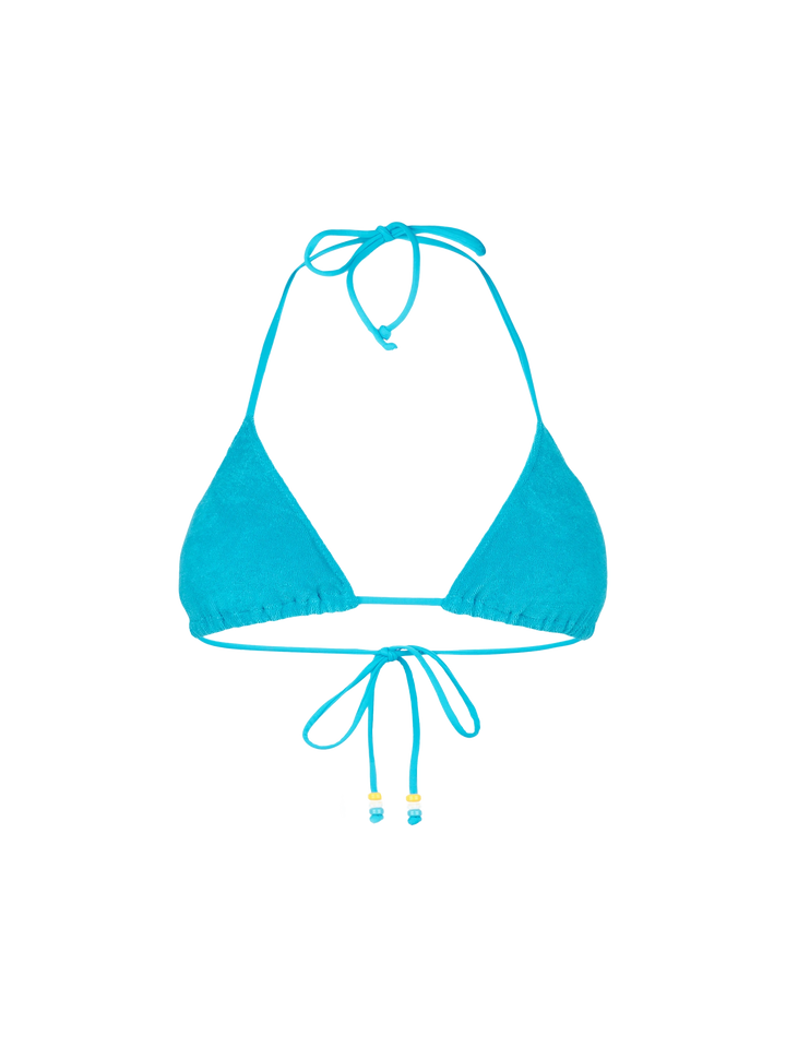 Frottee-Triangel-Top-Badeanzug für Damen mit Anhängern