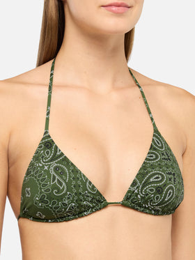 Leah triangle top swimsuit with bandanna print