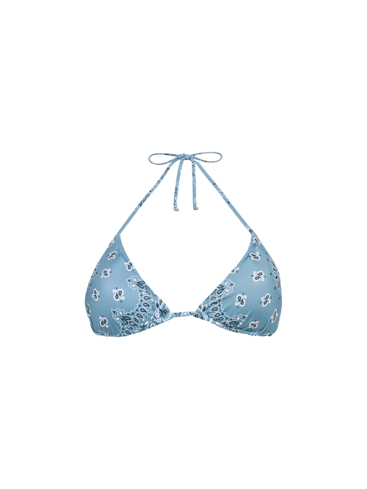 Leah top bikini triangolo con stampa bandana