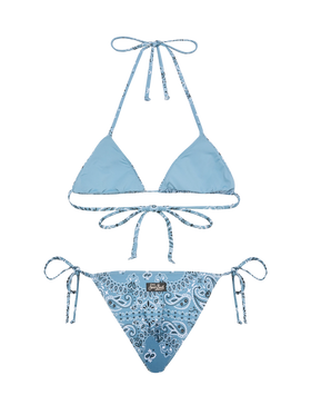 Leah top bikini triangolo con stampa bandana - Marielle slip mare classico con stampa bandana