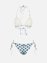 Damen-Dreiecksbikini „Jaipur“ mit Blumenmotiv „Leah Virgo“.