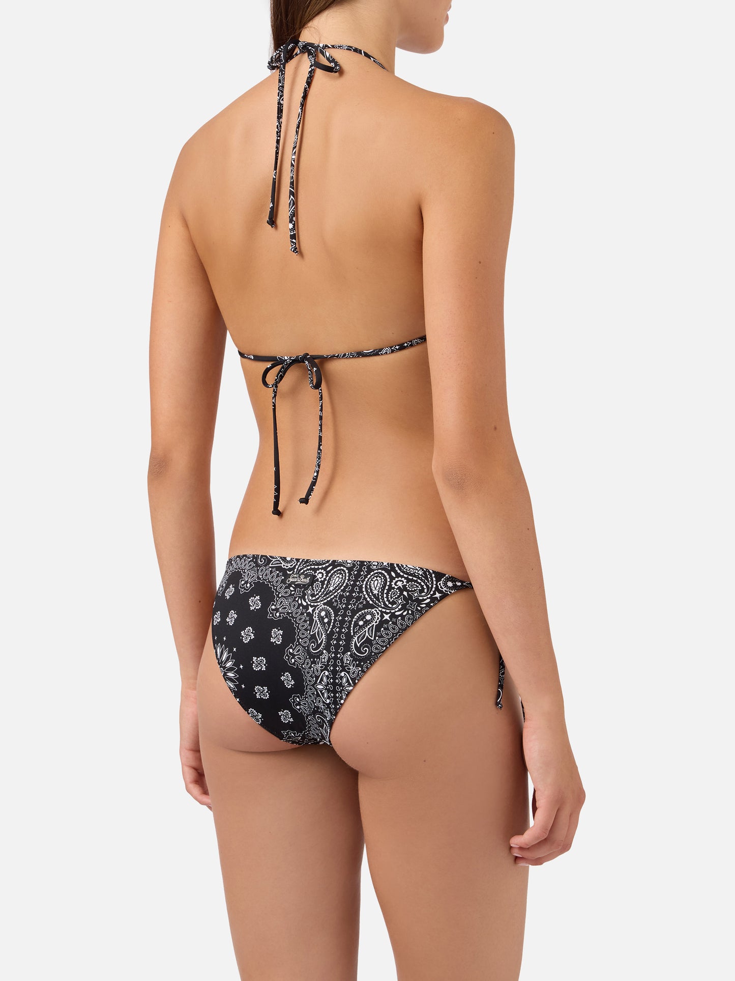 Bikini Leah Virgo con estampado bandana negro 