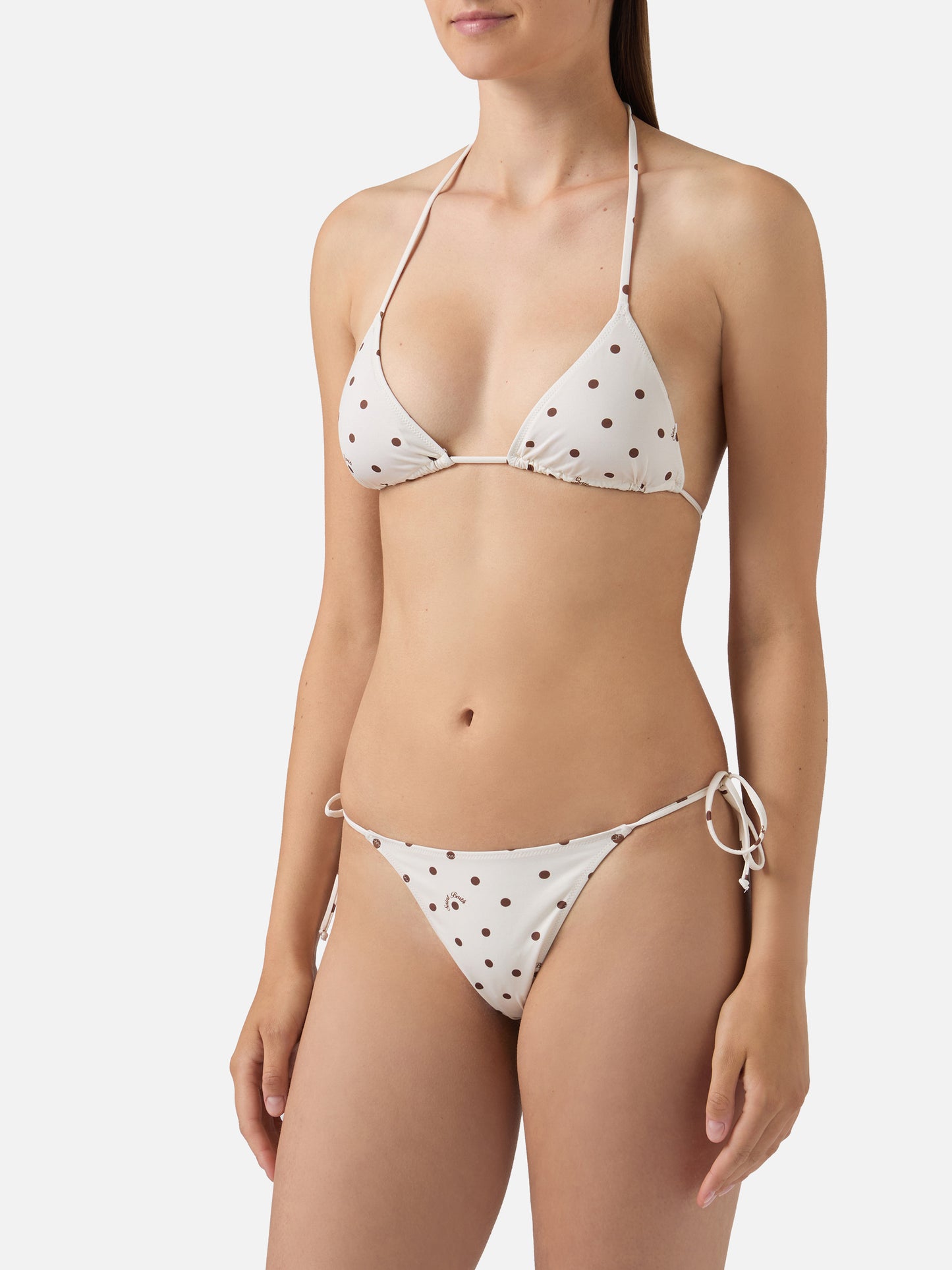Bikini Leah Norah con stampa pois beige e marrone