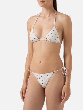 Bikini Leah Norah con stampa pois beige e marrone