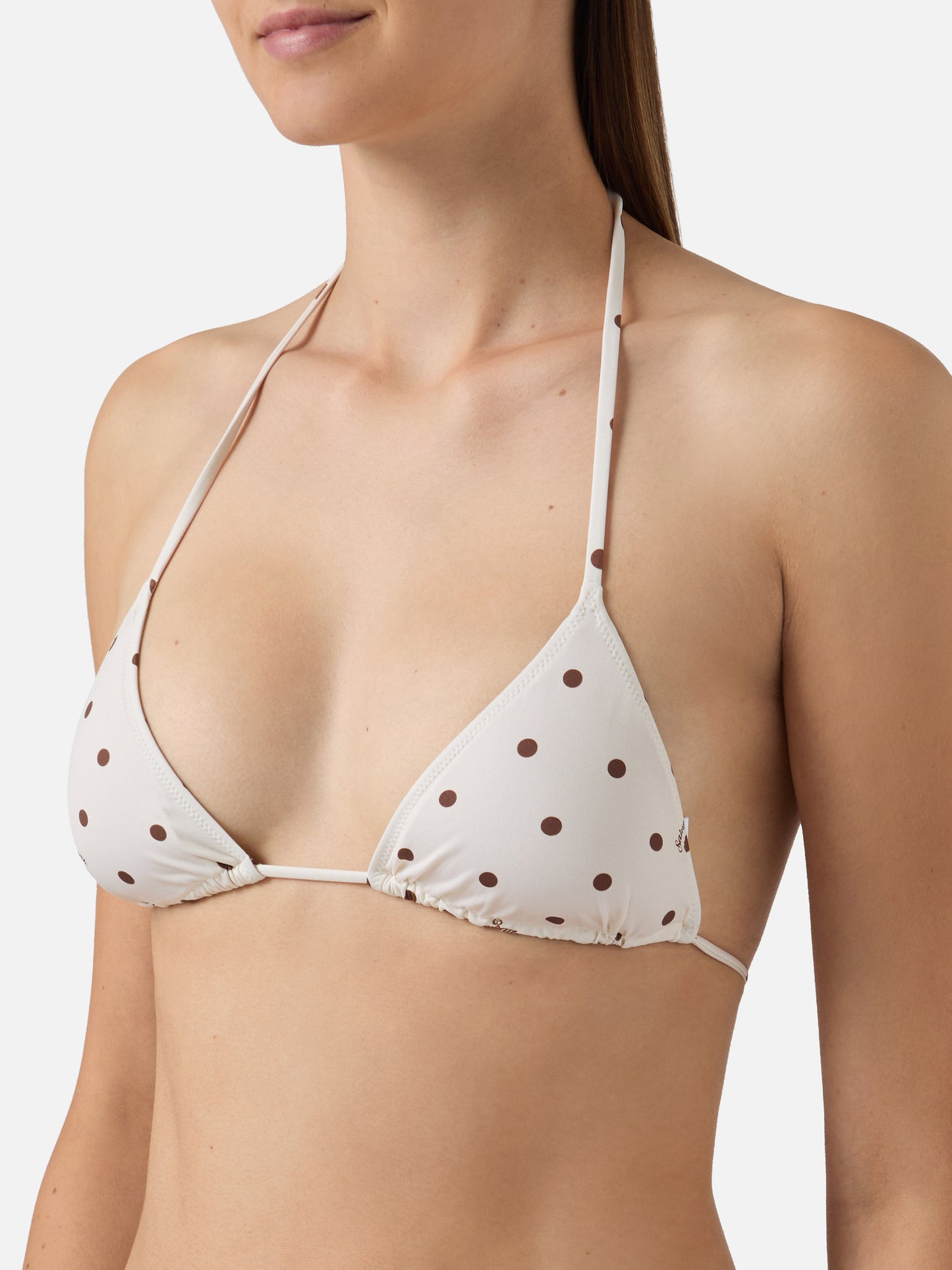 Bikini Leah Norah con stampa pois beige e marrone