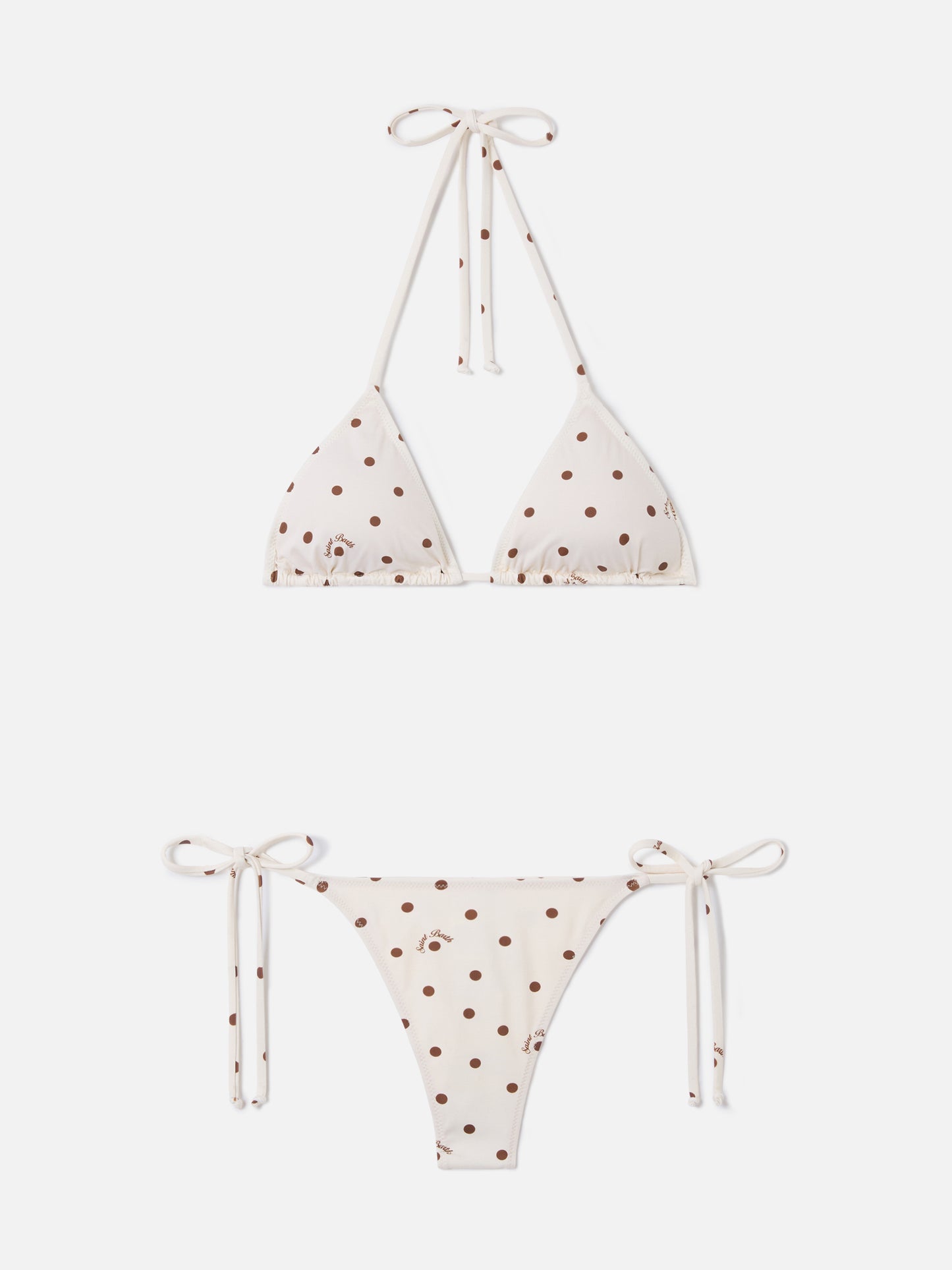Bikini Leah Norah con stampa pois beige e marrone