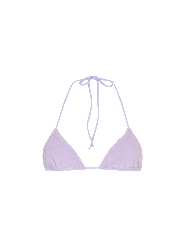 Woman lilac terry triangle top swimsuit Leah