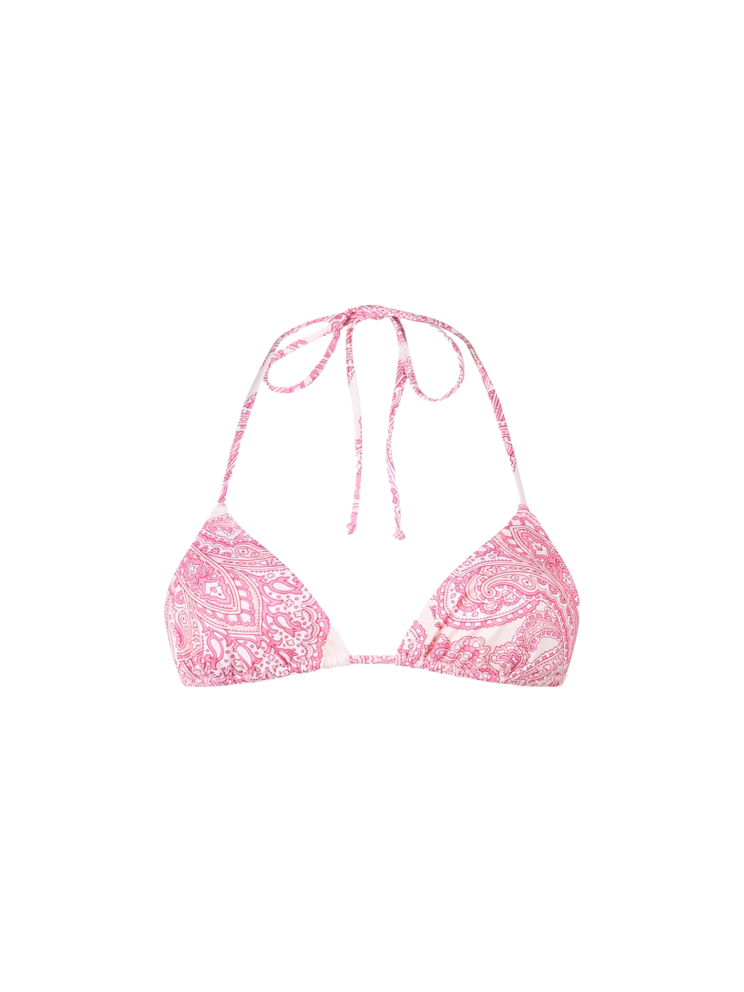 Woman pink paisley triangle top swimsuit Leah