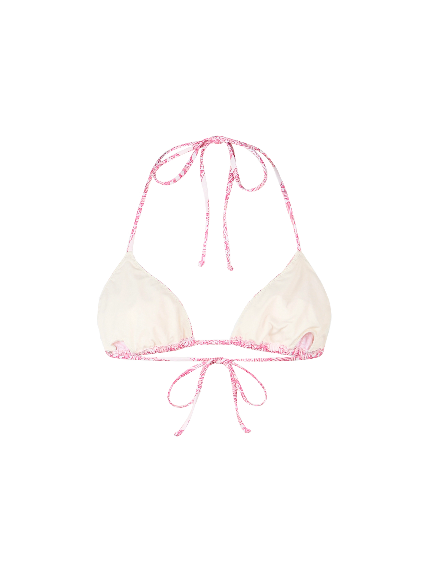 Woman pink paisley triangle top swimsuit Leah