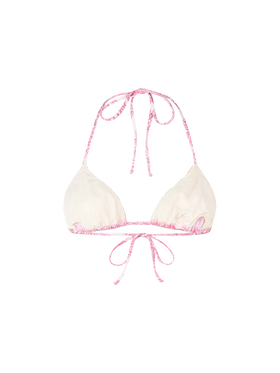 Woman pink paisley triangle top swimsuit Leah