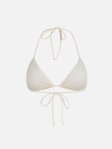 Woman cream triangle top swimsuit Leah