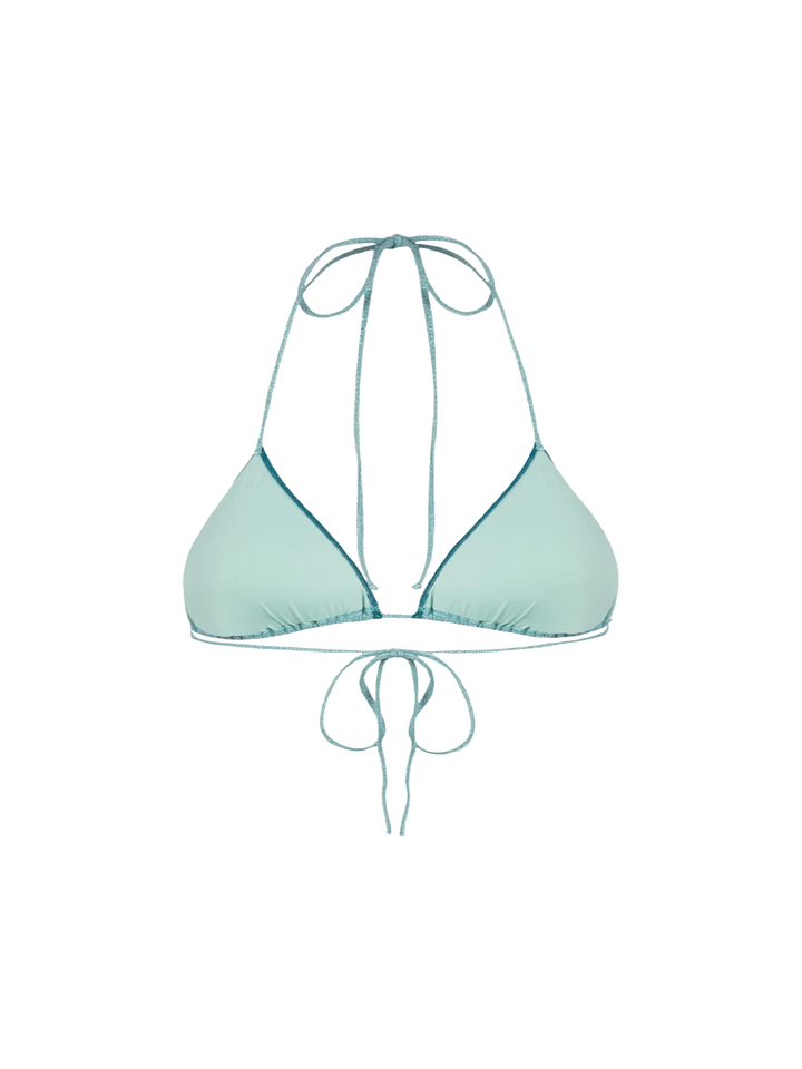 Woman water green lurex triangle top swimsuit Leah