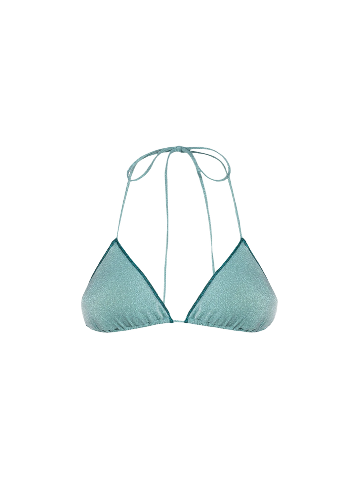 Woman water green lurex triangle top swimsuit Leah