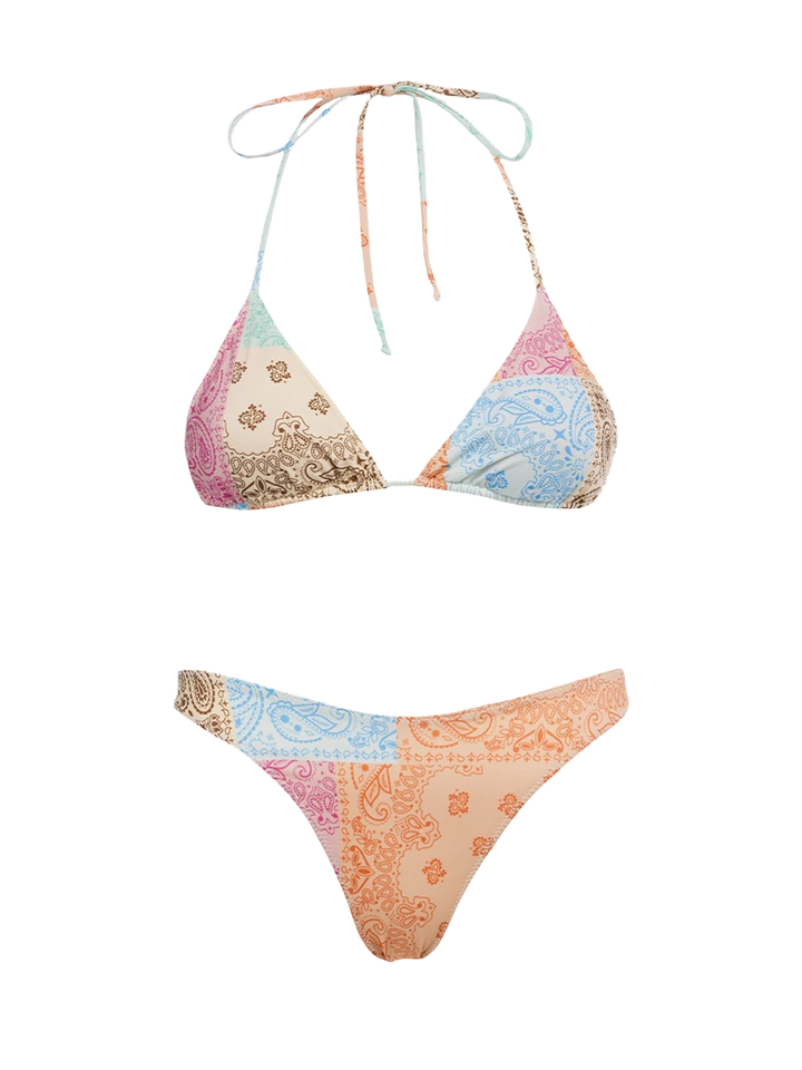 Woman bandanna triangle bikini Leah Naomi