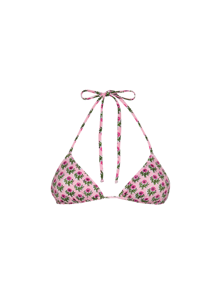 Leah top bikini triangolo con stampa floreale