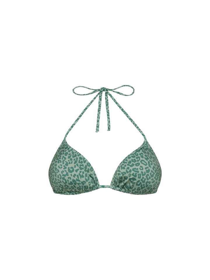 Leah top bikini triangolo con stampa animalier pastello
