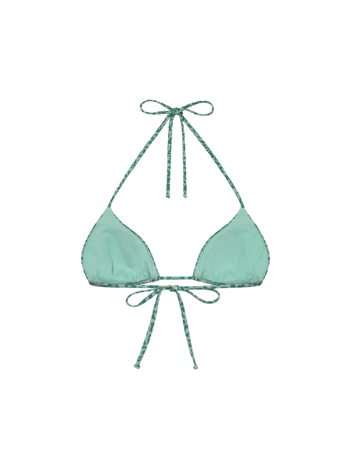 Leah top bikini triangolo con stampa animalier pastello