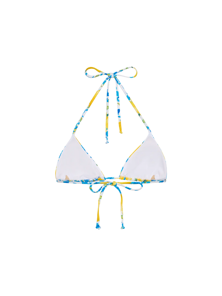 Leah top bikini triangolo con stampa maiolica