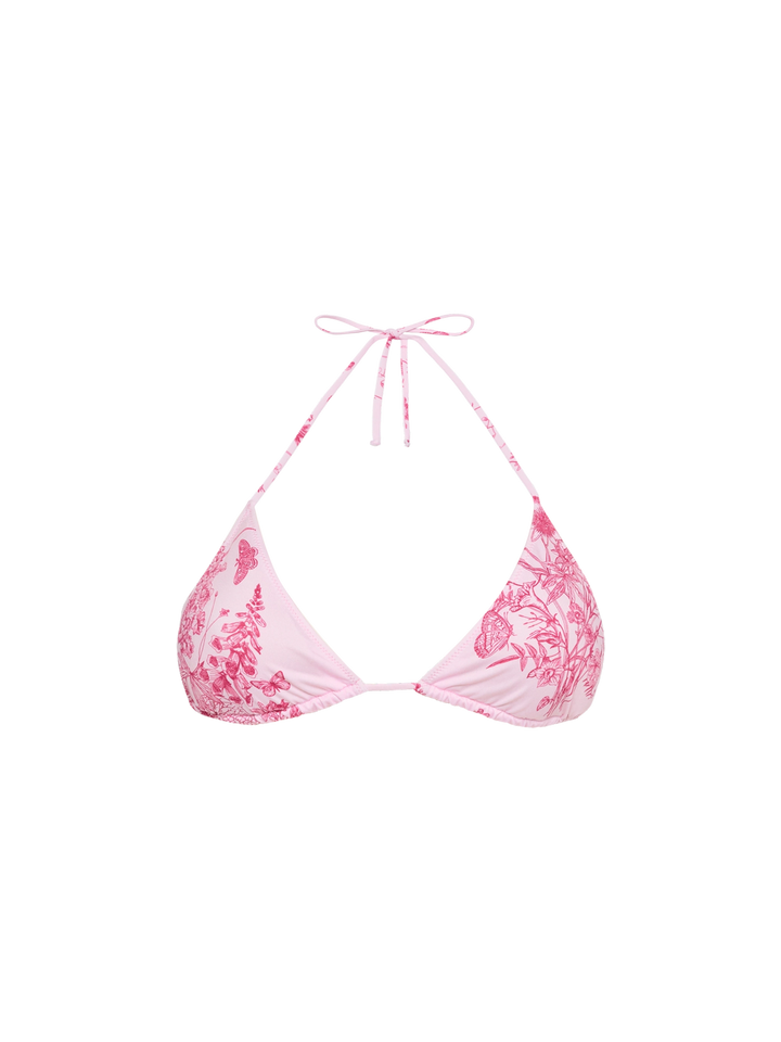 Leah top bikini triangolo con stampa toile de jouy
