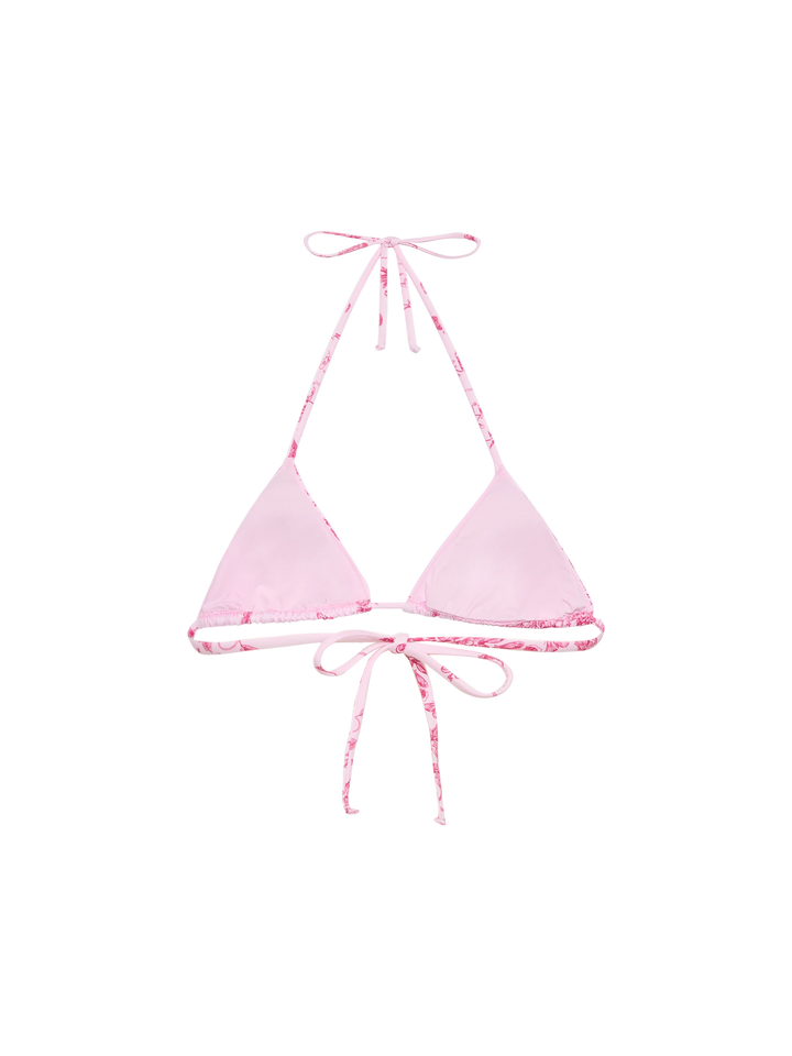 Leah top bikini triangolo con stampa toile de jouy