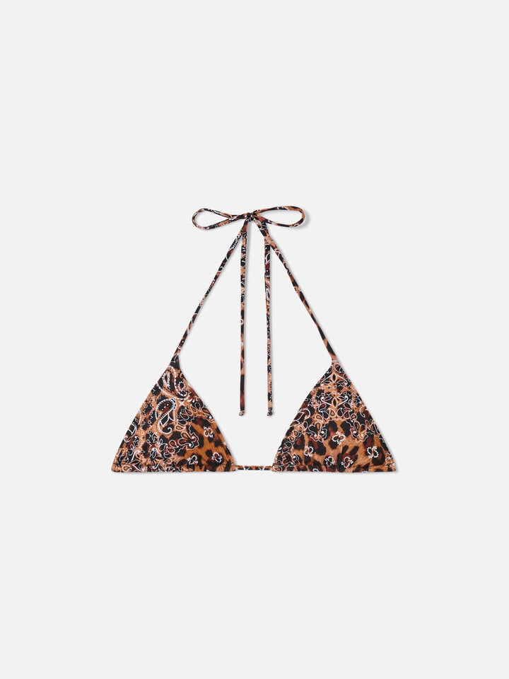 Leo bandana print Leah triangle swimsuit top
