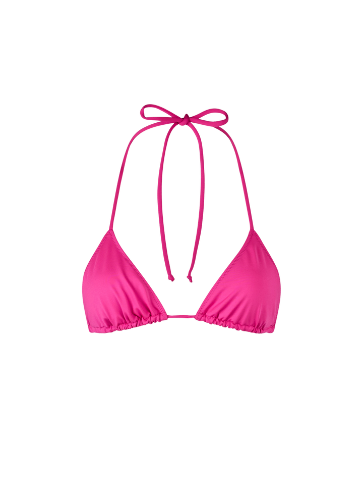 Woman fuchsia triangle top swimsuit Leah