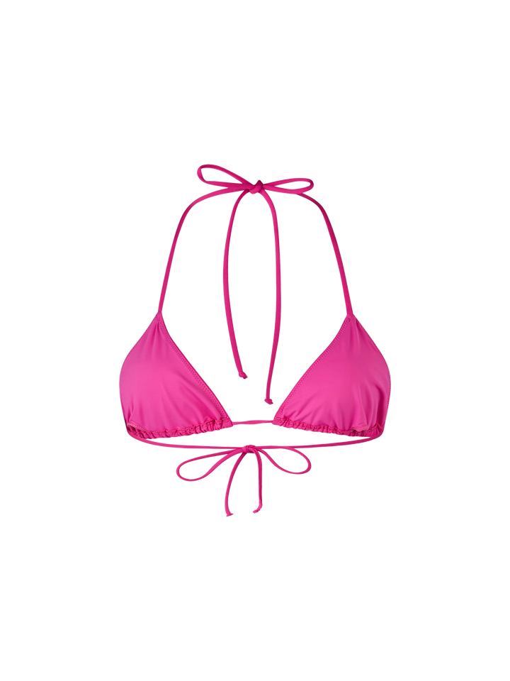 Woman fuchsia triangle top swimsuit Leah