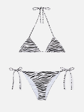 Leah Teen black and white zebra print bikini