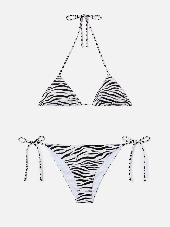 Leah Teen black and white zebra print bikini