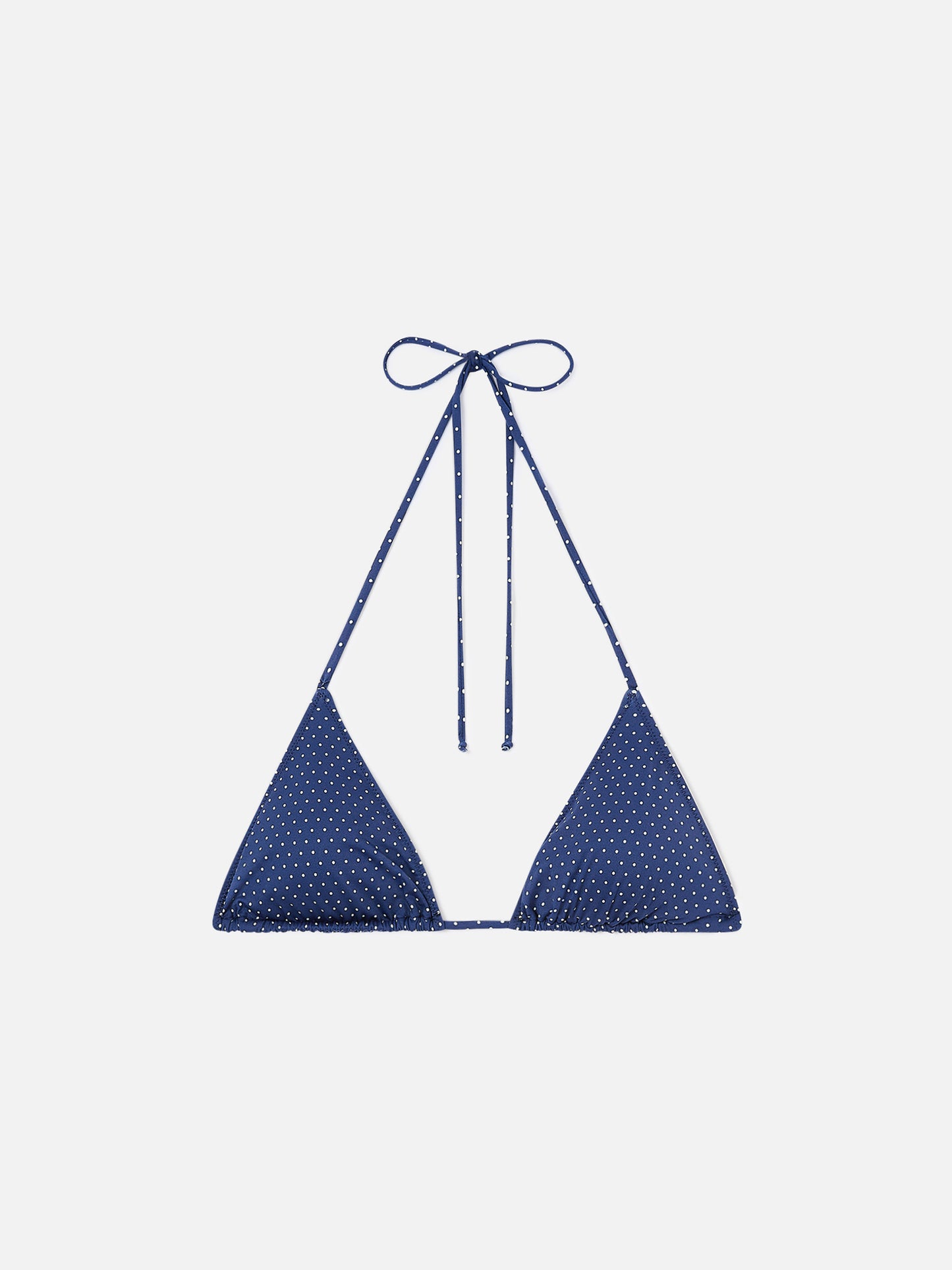 Leah triangle bikini top with micro polka dots print