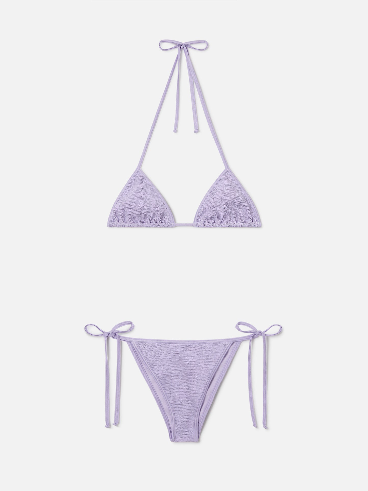Leah Marielle crinkle lurex lilla bikini