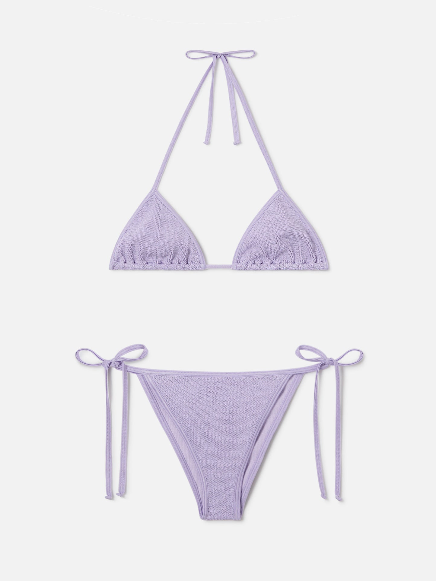 Bikini Leah Marielle en lurex froissé lilas 