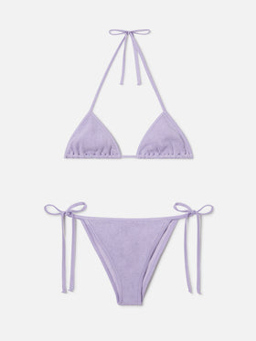 Bikini Leah Marielle en lurex froissé lilas 