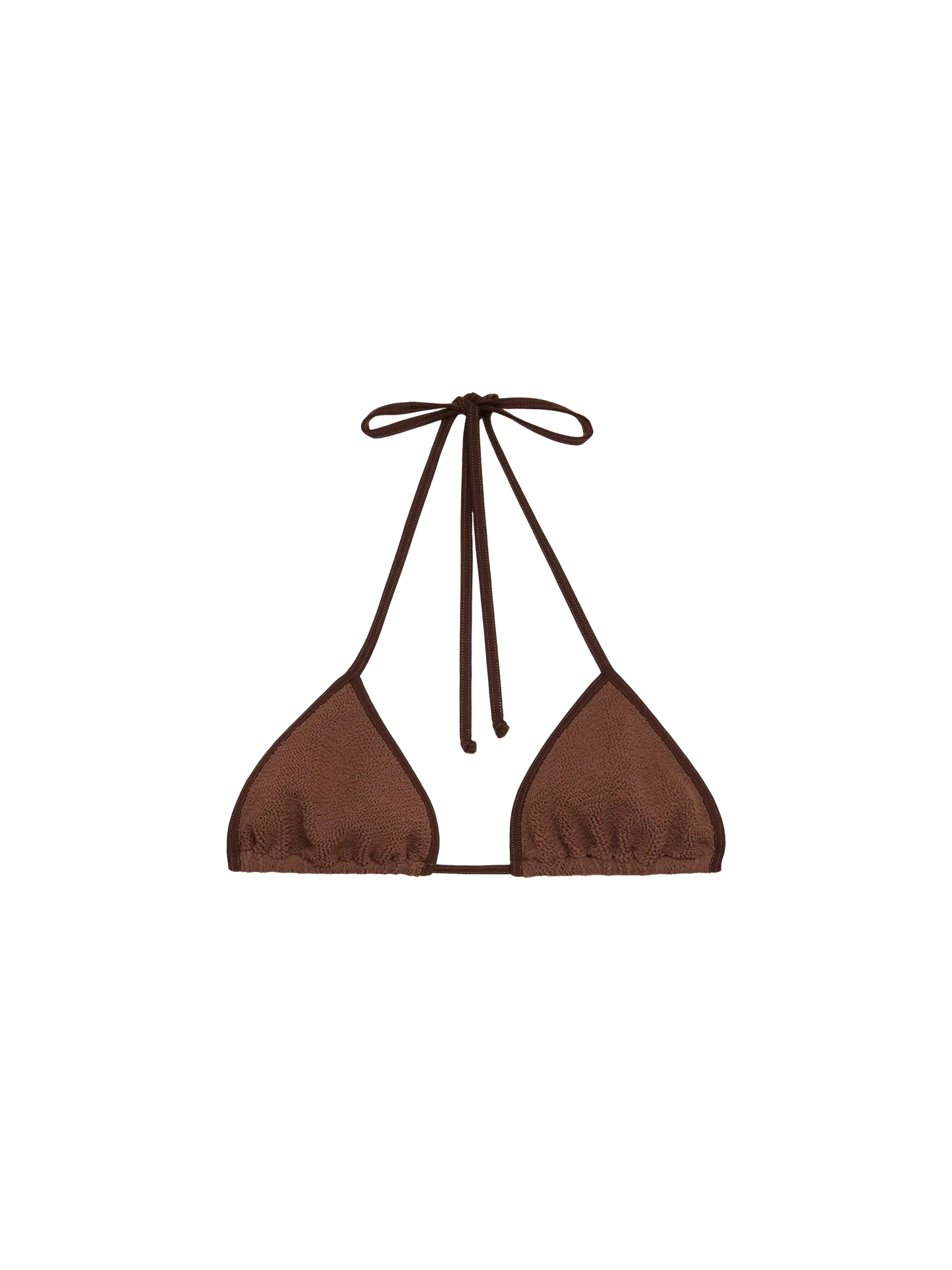 Leah top triangolo in crinkle color marrone