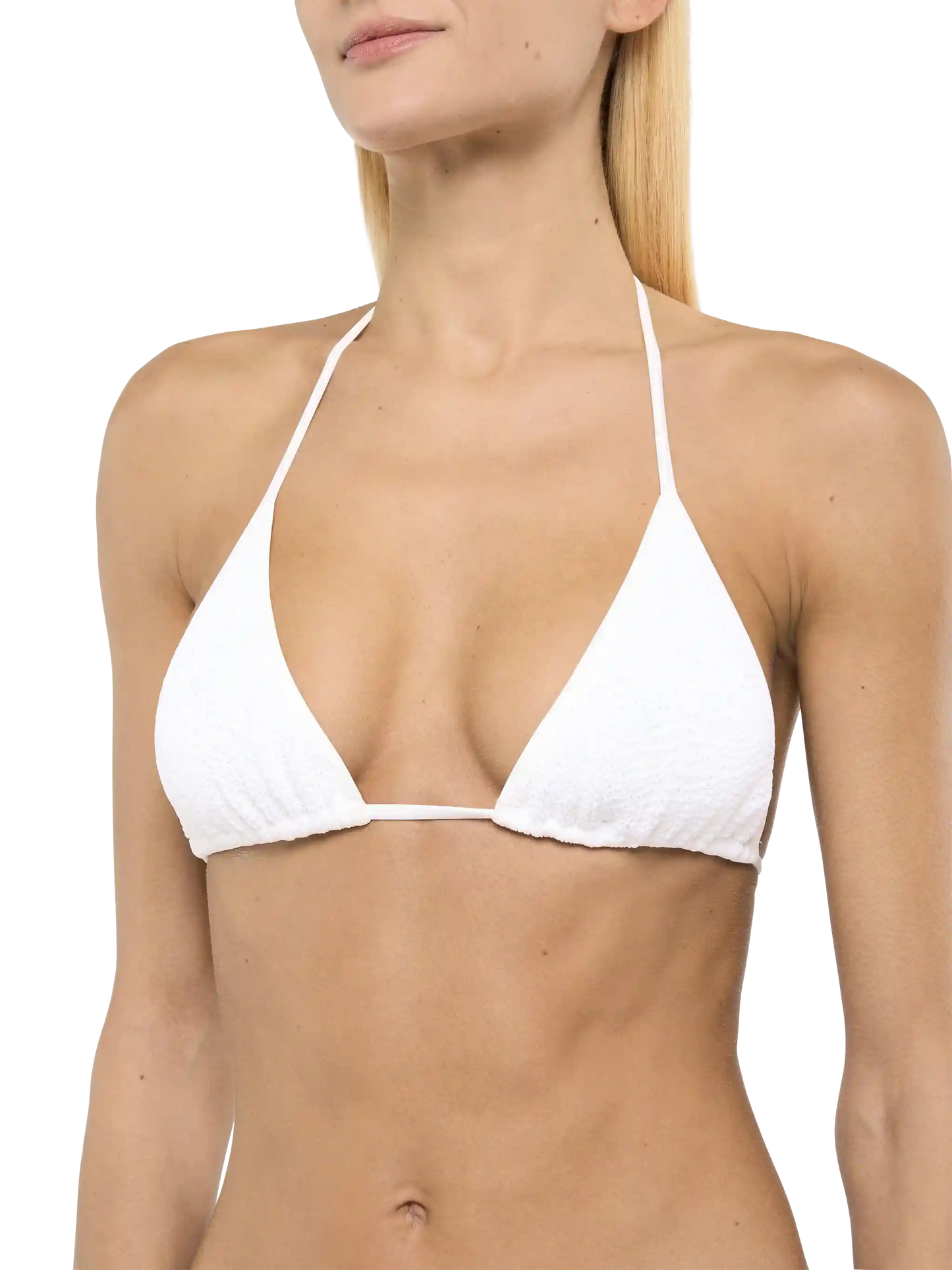 Leah white crinkle triangle top