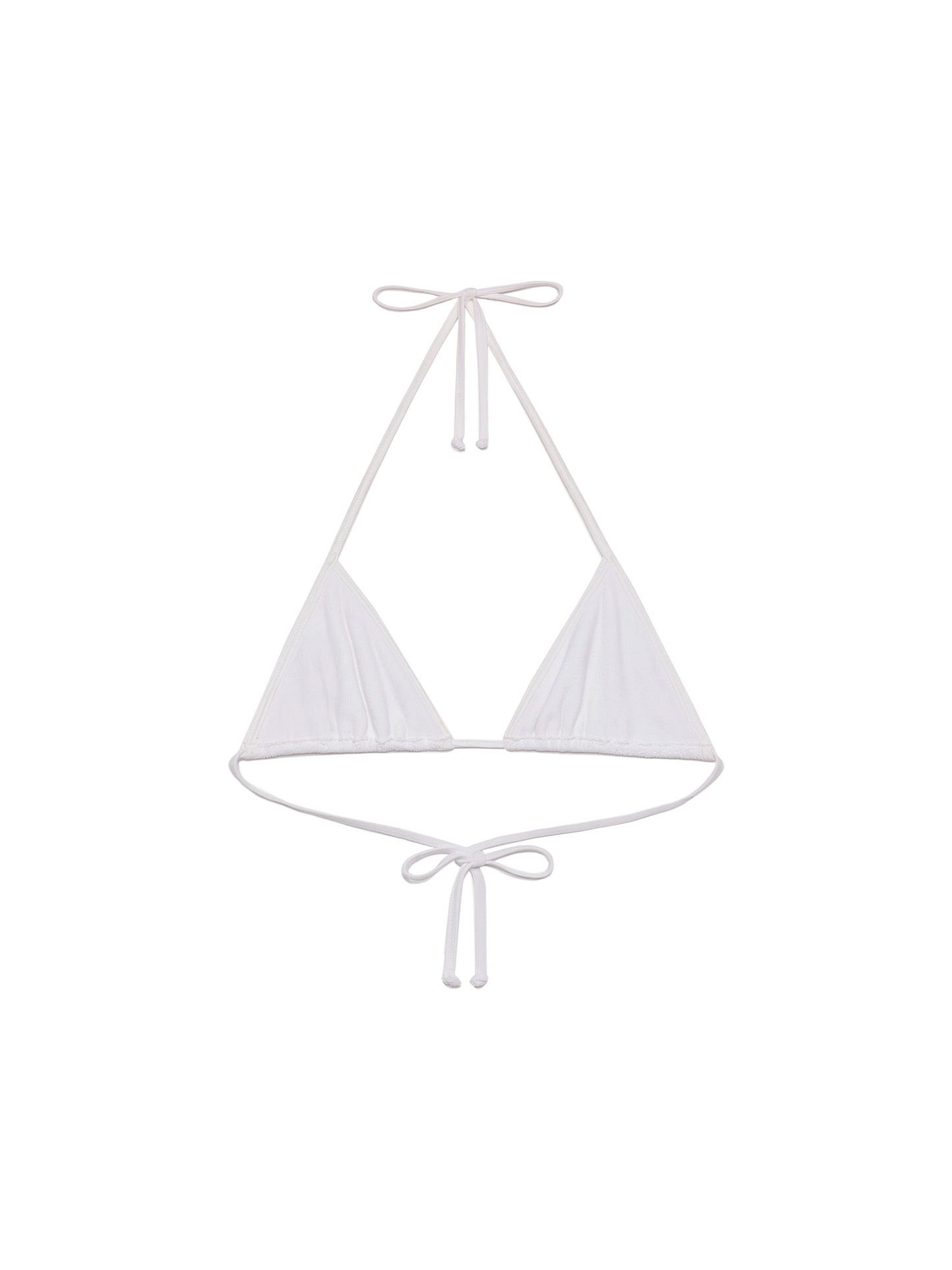 Leah white crinkle triangle top