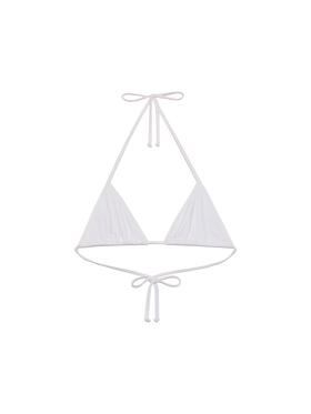 Leah white crinkle triangle top