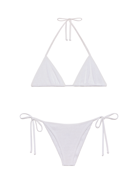 Classic triangle crinkle bikini Leah Marielle in white - MC2 Saint Barth